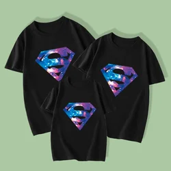 Disney Superman T Shirt Childern Summer Print Sweet Style Soft Girl Aesthetic Family Matching Clothes Mom and Daughter Equal