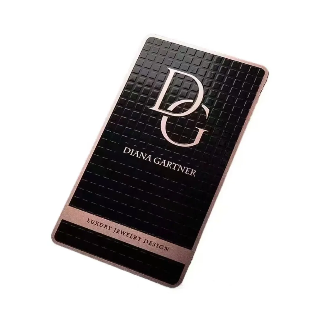 Customized inquiry Cheap High Quality Metal Business Card Custom Black Logo Laser Engraved