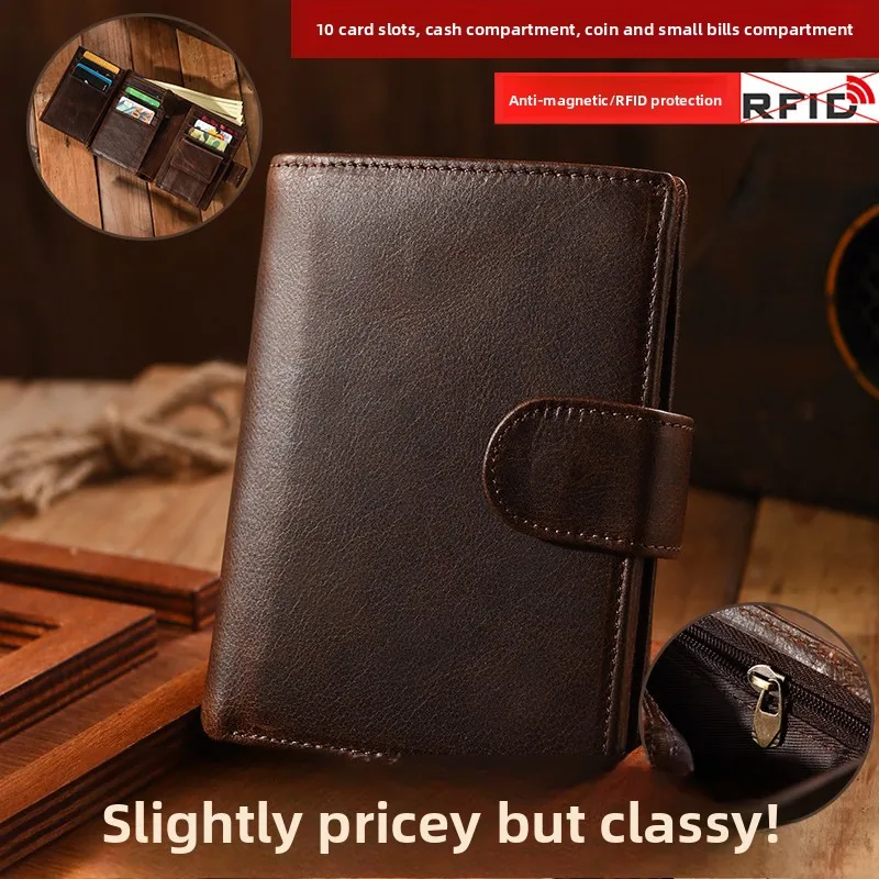 fashionable-retro-men's-short-wallet-top-layer-cowhide-large-capacity-two-in-one-multifunctional-coin-purse-card-holder