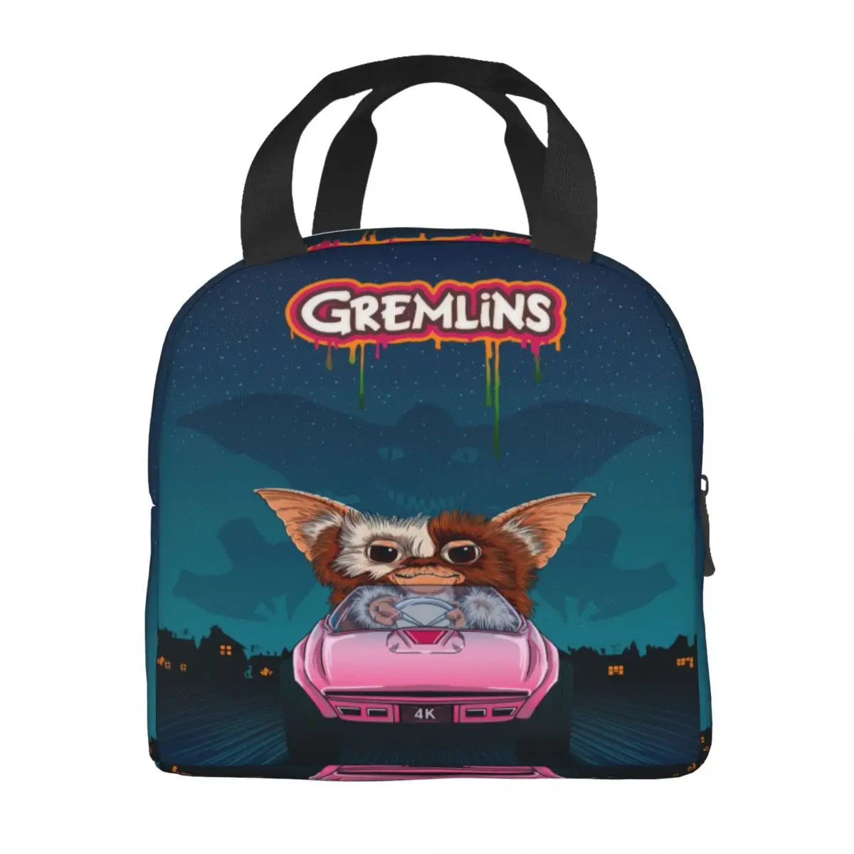 Funny Gremlins Gizmo Insulated Lunch Bags for Women 80s Movie Mogwai Portable Cooler Thermal Bento Box Outdoor Camping Travel