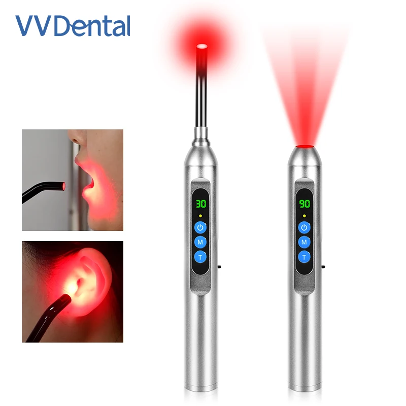 

Red Light Infrared Therapy Oral Ulcer Teeth Pain Sore Canker Lip Gingivitis Handheld Removable Dental Physical Instrument