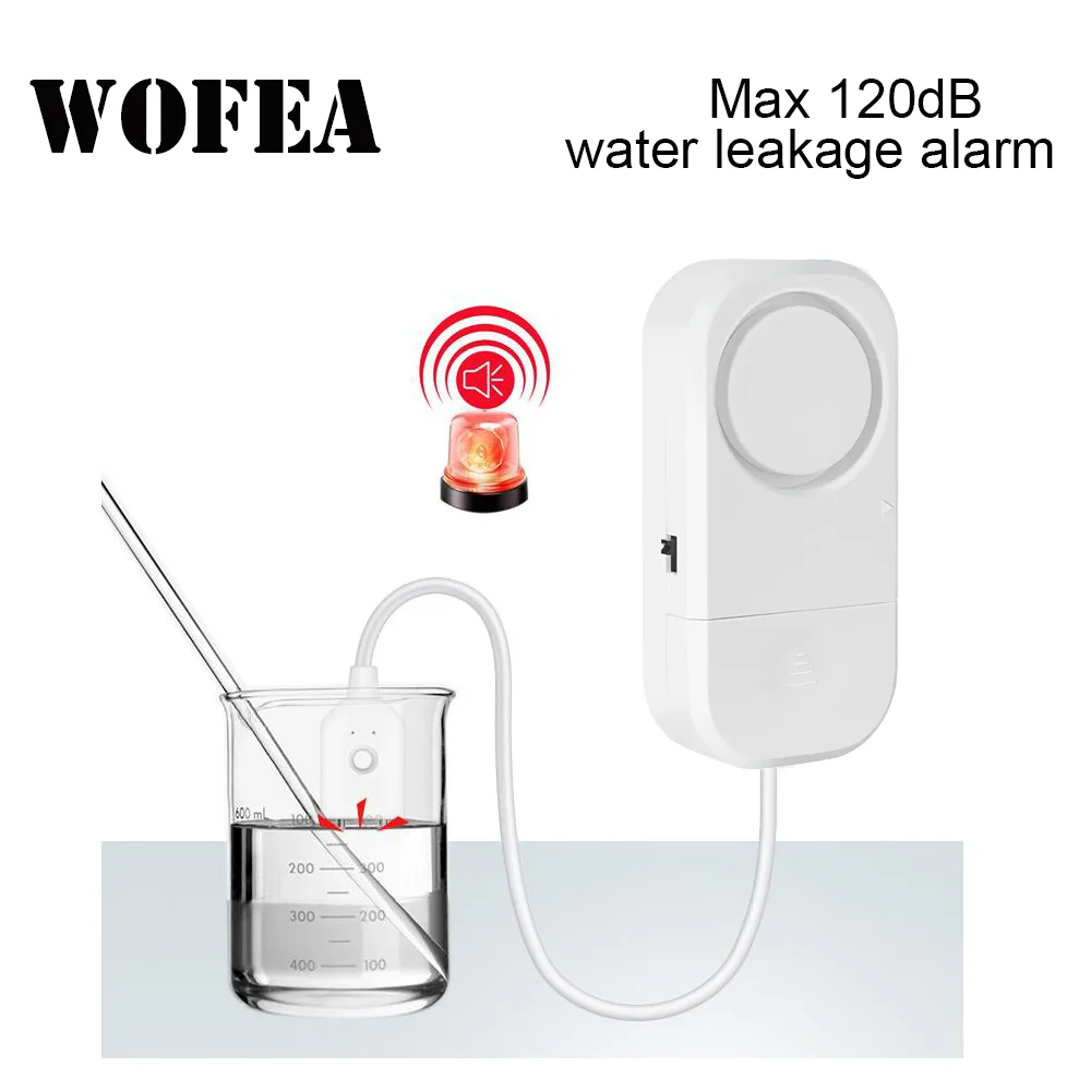 water leakage alarm with 1m detecte cable three level alarm volume MAX 120dB Water alarm