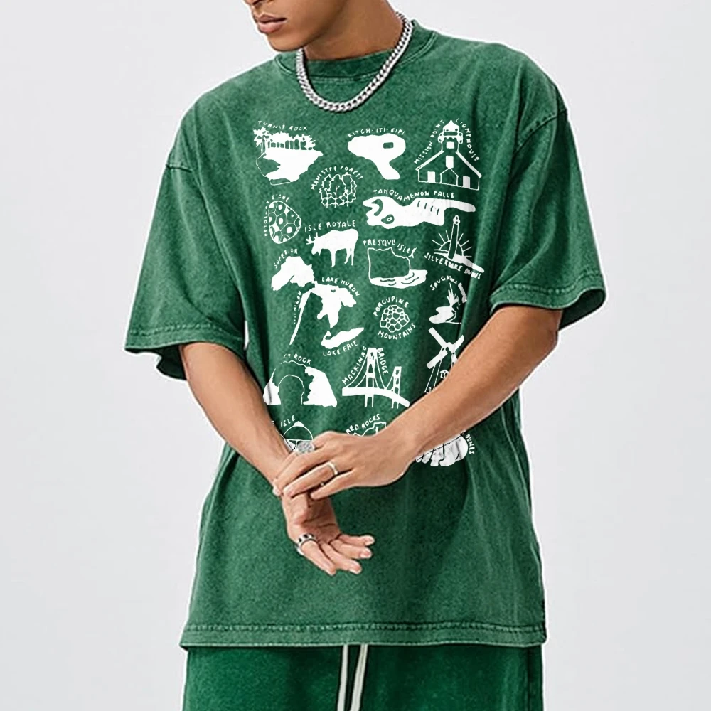 Y2k Anime Washed T-shirts Short Tshirts for Adult Harajuku Women Cotton Short Sleeve Tshirt 2024 New Luxury Brand Tshirt