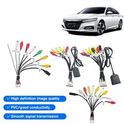 20 Pin RCA Audio Video Cable Subwoofer Output Socket CVBS Aux In Amp Control Wire Fan 12V Power Jack Mic Harness For Car Android