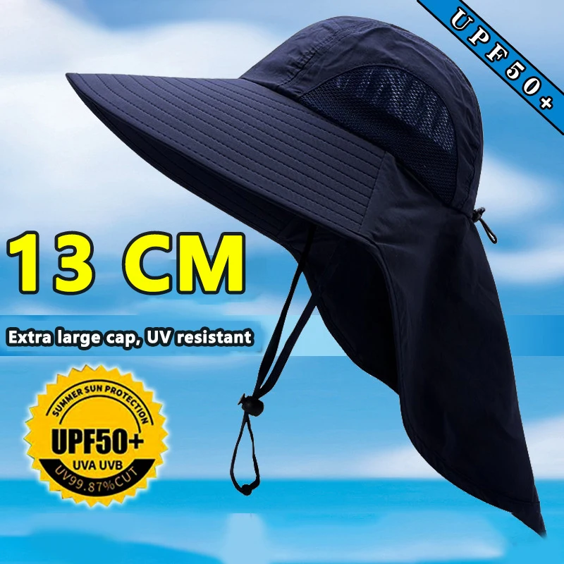 Outdoor Sports Jungle Hiking Hat Fishing Hat Wide Brim Bucket Hat With Neck Cover Quick Dry Men Fishermen Sun Protected Cap