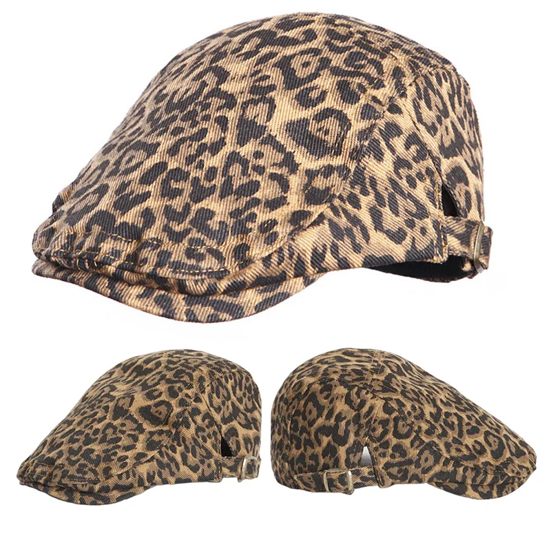 

Spring Autumn Children's Hat Leopard Print Kids Beret Boys Girls Retro Hats Fashion Baby Accessories Photography Props 1-5 Years