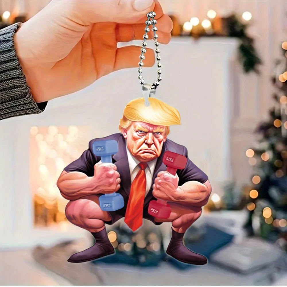 keychain Trump Presidential Pendant usa Keychain America Presidential Election Decoration  Props Funny Car Backpack Keyring