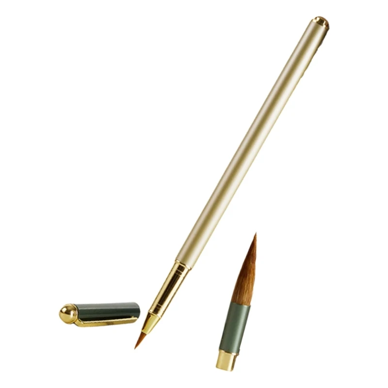 Beginner Regular Script Writing Brush Metal Chinese Calligraphy Brush Set with with Inks Converter and 4 Inks Cartridges