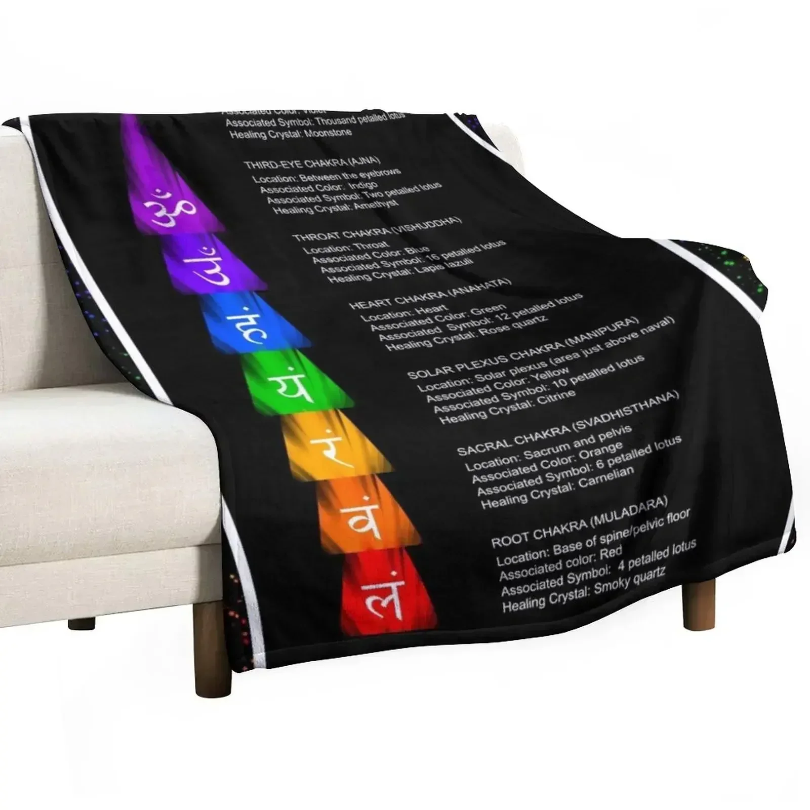 Reiki chakra and their meanings Throw Blanket decorative Flannel Fabric Beautifuls Blankets