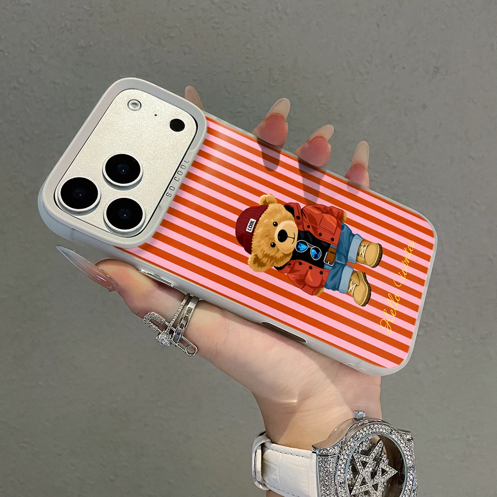 Für iPhone 17 15 16 14 Pro Max Hülle Plus Gestreiftes Cooles Bärenmuster Cover Für iPhone 13 11 12 ProMax XS XR XS 7 8 Plus 16E Hüllen – Detail 12