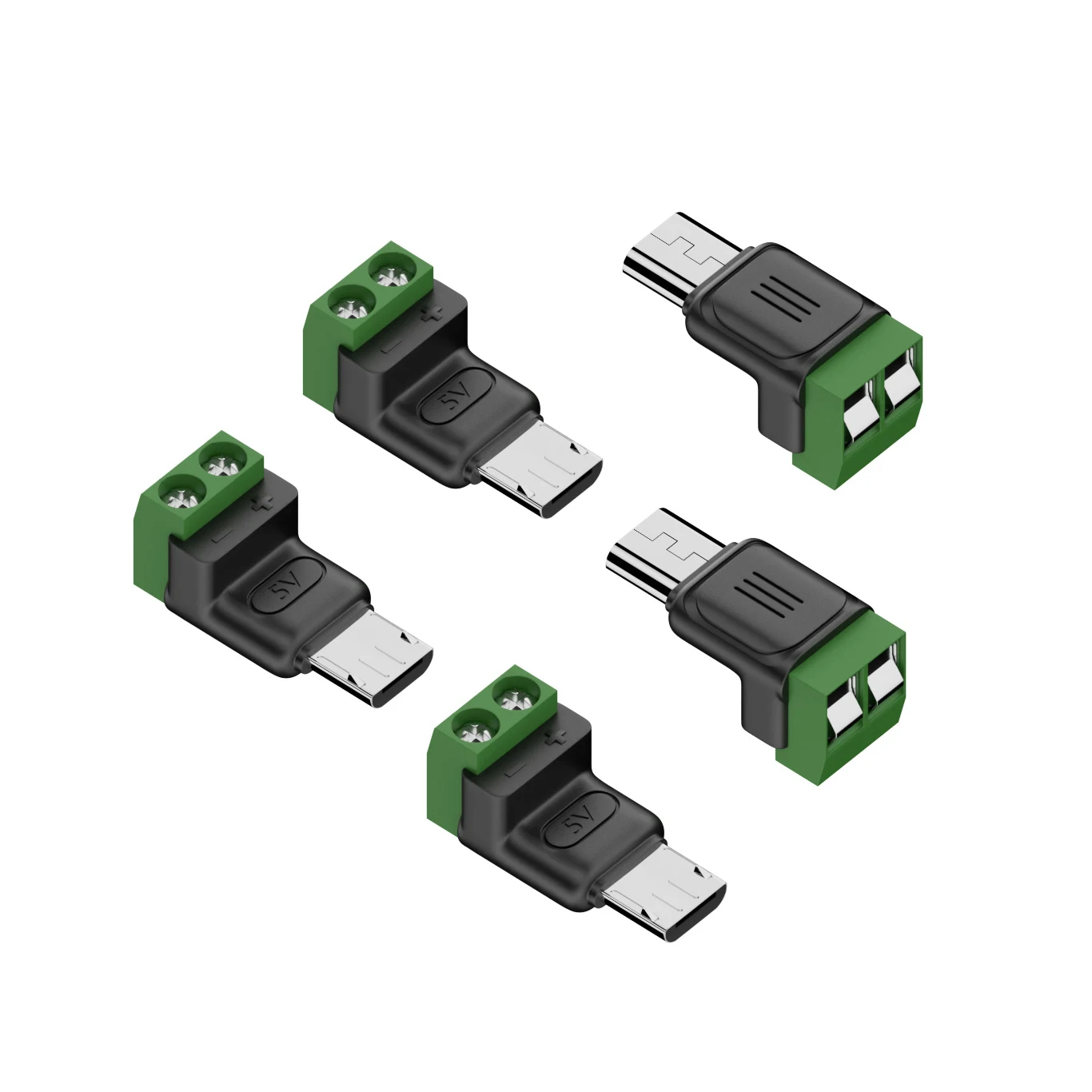 

5 шт. 2-контактный адаптер с винтовой клеммой для адаптера Micro-USB, винтовой клеммный блок, разъем для зарядки, разъем адаптера
