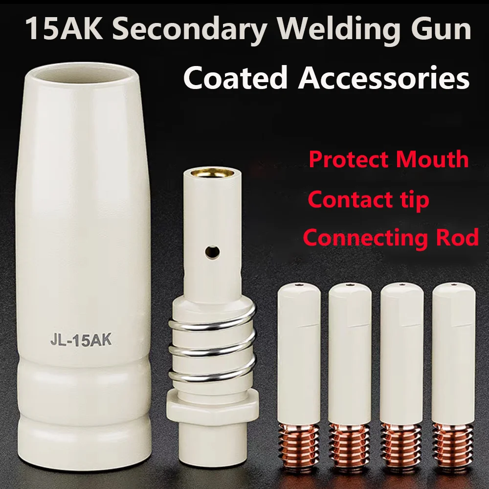 Double Layer Shield Welding Nozzle 15AK Coating Gas Shielding Welding Conductive Nozzle Non Stick Connecting Rod Slag Welding