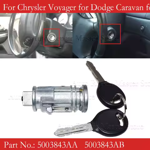 5003843AA Ignition Key Switch Cylinder Lock With Keys For Chrysler Voyager Dodge Caravan Jeep Cherokee Plymouth 5003843AB