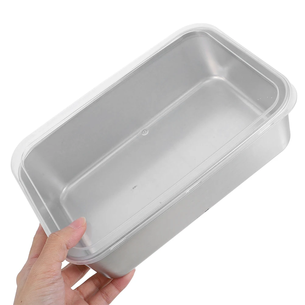 

Cake Mold Pan Covered Lasagna Baking Tray Stainless Steel Dish with Flat Chassis