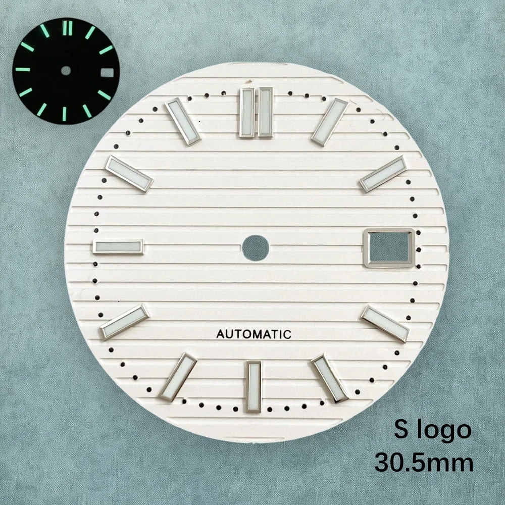 30.5 مللي متر S شعار نوتيلوس الهاتفي صالح NH35 NH36/4R/7S حركة الأخضر مضيئة شريط ساعة تعديل اكسسوارات أدوات إصلاح