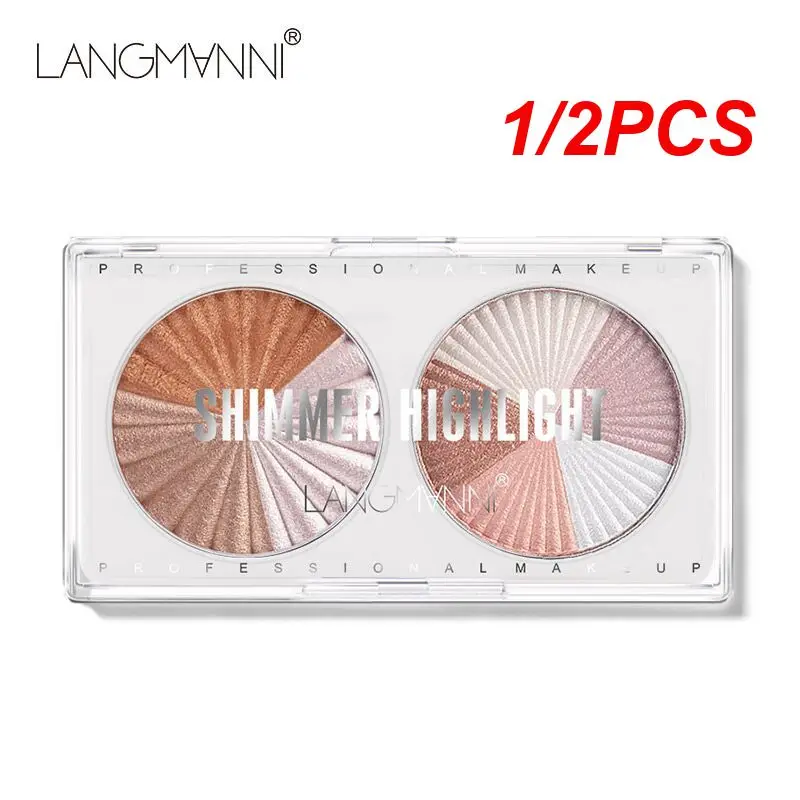 Langmanni-Surligneur Double Disque, Documents Mixtes, Brcorporelle, Bronzer, Poudre Scintillante, Illuminer le Contour du Visage, 1 Pc, 2Pcs