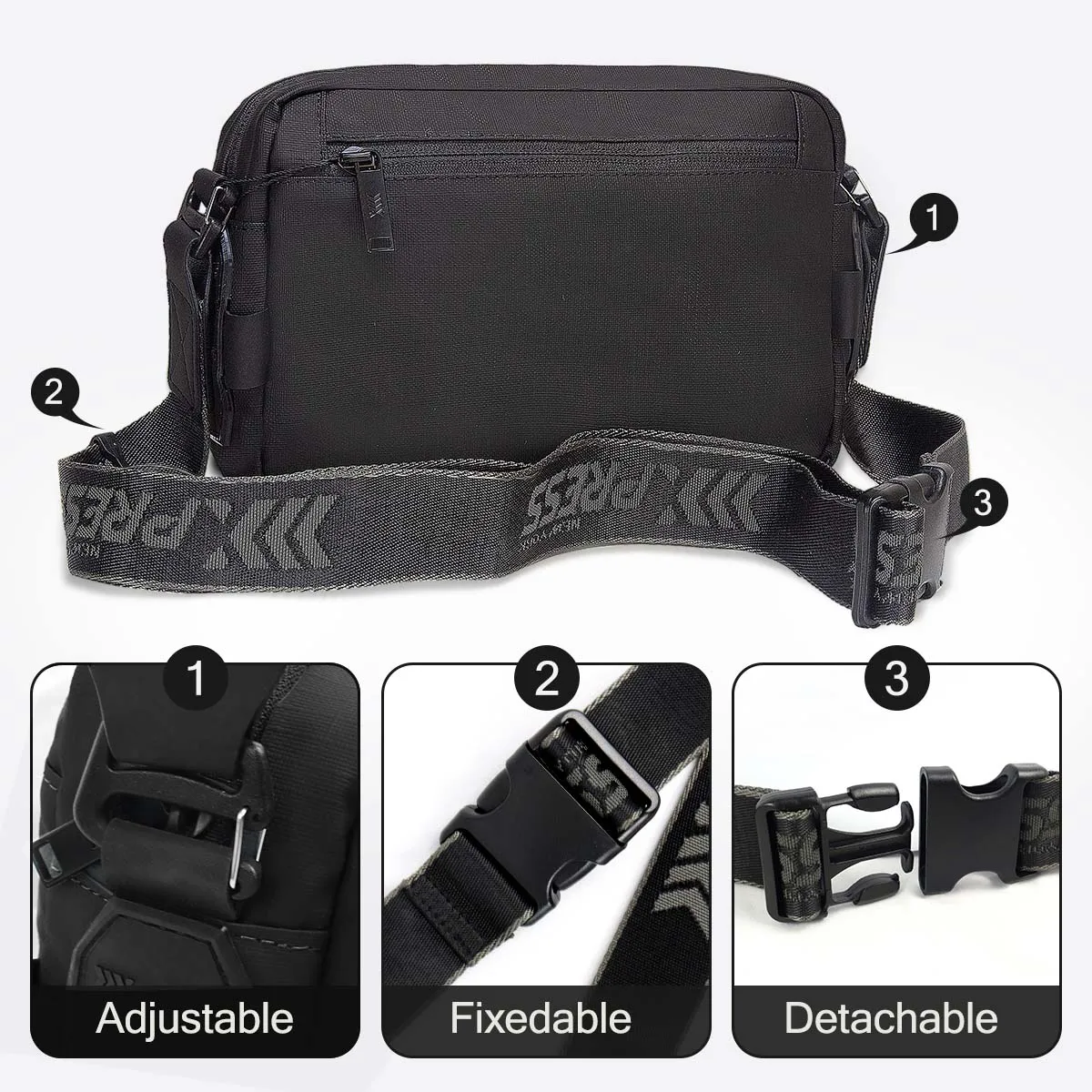 Luxury Business Shoulder Bag for Men Design Plaid Messenger Bag Crossbody Bag Casual Zipper Small Square Sling Bag Waterproof