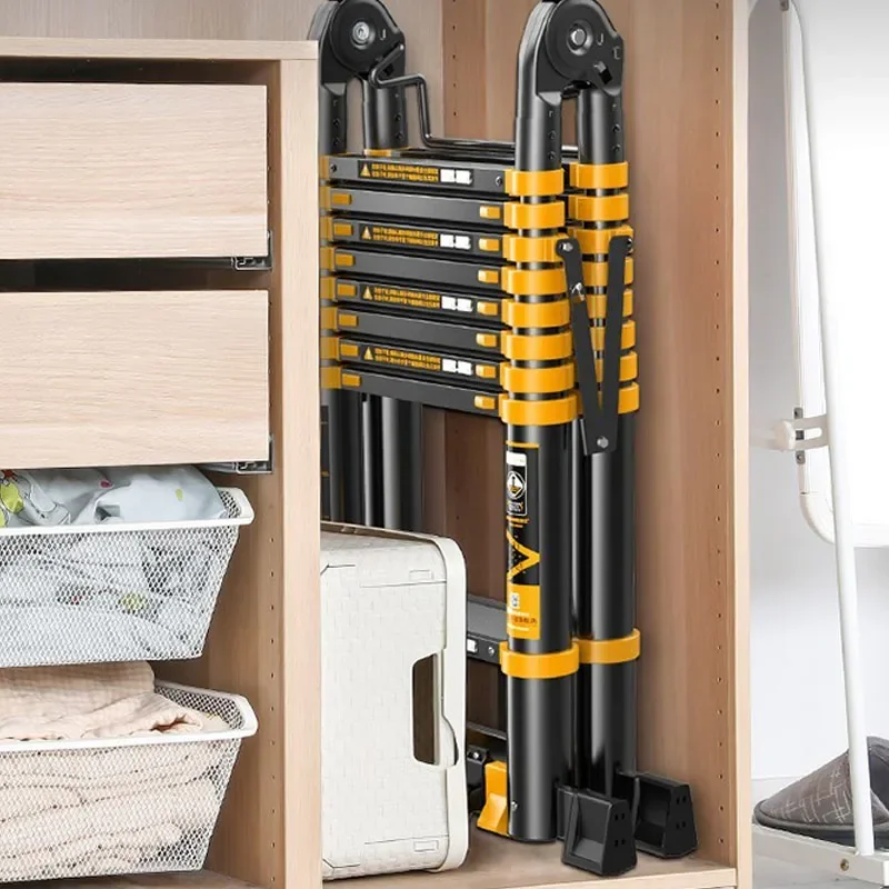 New  Aluminum Alloy Thickened Telescopic Ladder Multi-functional Portable Engineering Folding Home Lift Straight Ladde