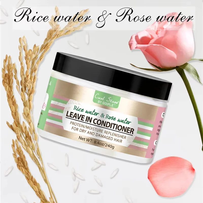 

Несмываемый кондиционер для рисовой воды и розовой воды. Увлажняющий крем-эссенция для сухих вьющихся волос. Улучшает эластичность и блеск волос.