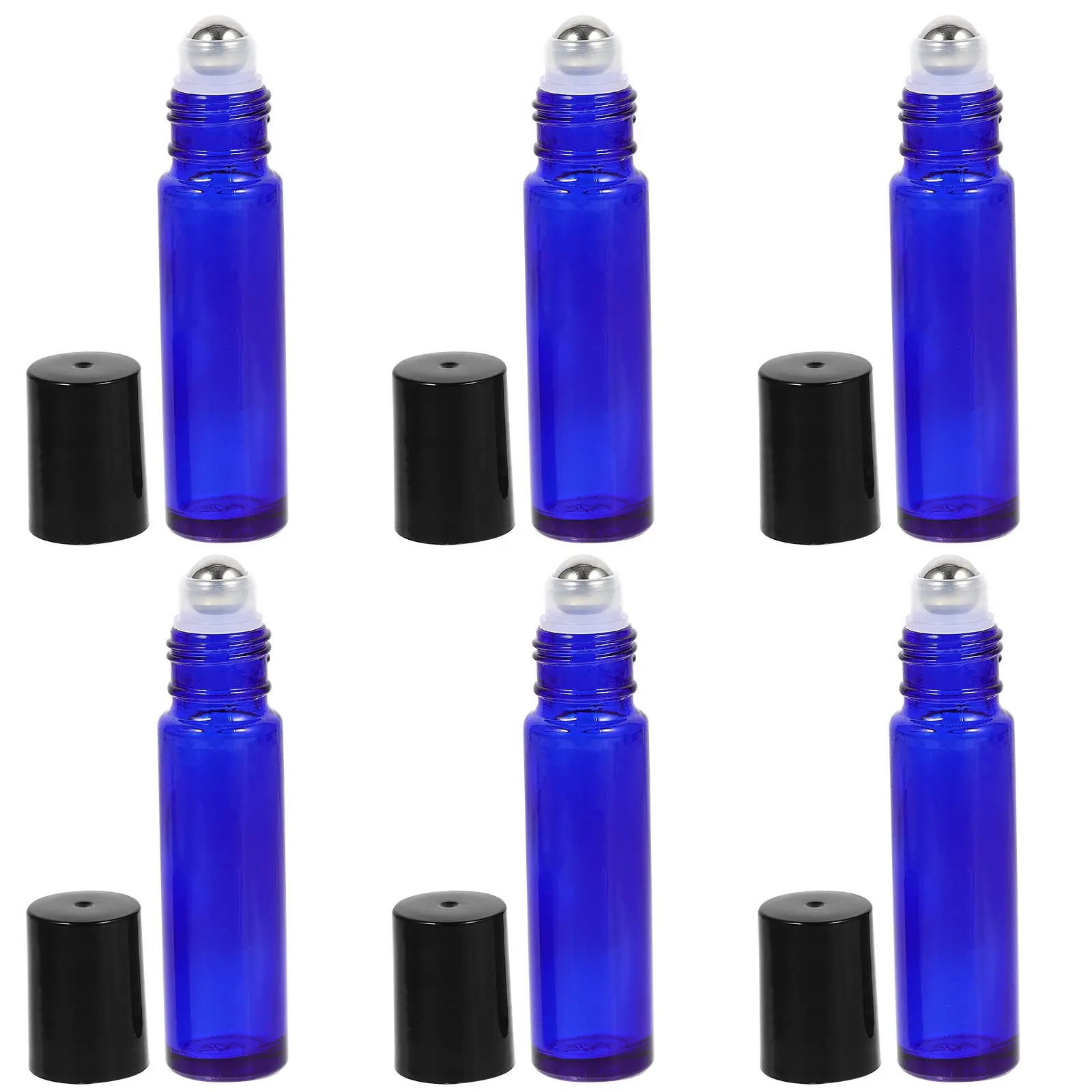 

6Pcs Glass Roller Ball Bottle Refillable Empty Cream Container Essential Oil Dispenser Eye Serum Application Travel Bottle