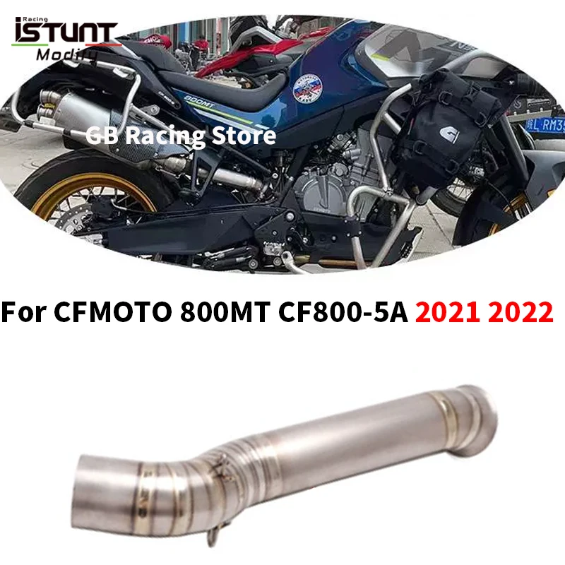 Slip On For CFMOTO 800MT 800-5A 2021 2022 Motorcycle Exhaust Full System Modified Mufller Titanium Alloy Middle Link Pipe Tube