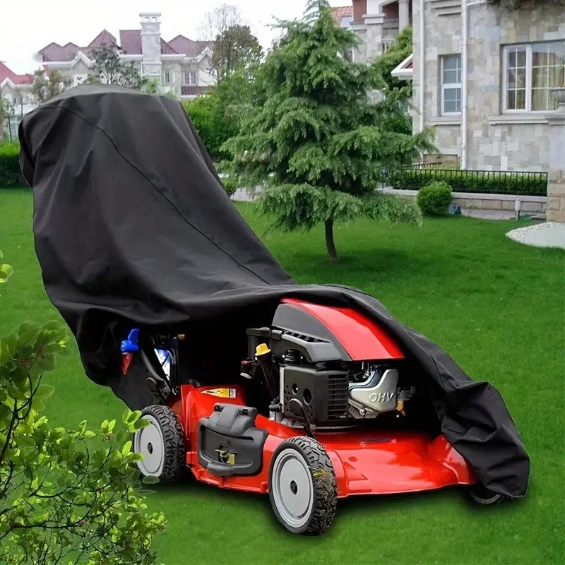 Heavy-Duty Polyester Oxford Lawn Mower Cover Resistant Fit with Adjustable Drawstring Closure for All-Season Outdoor Protection