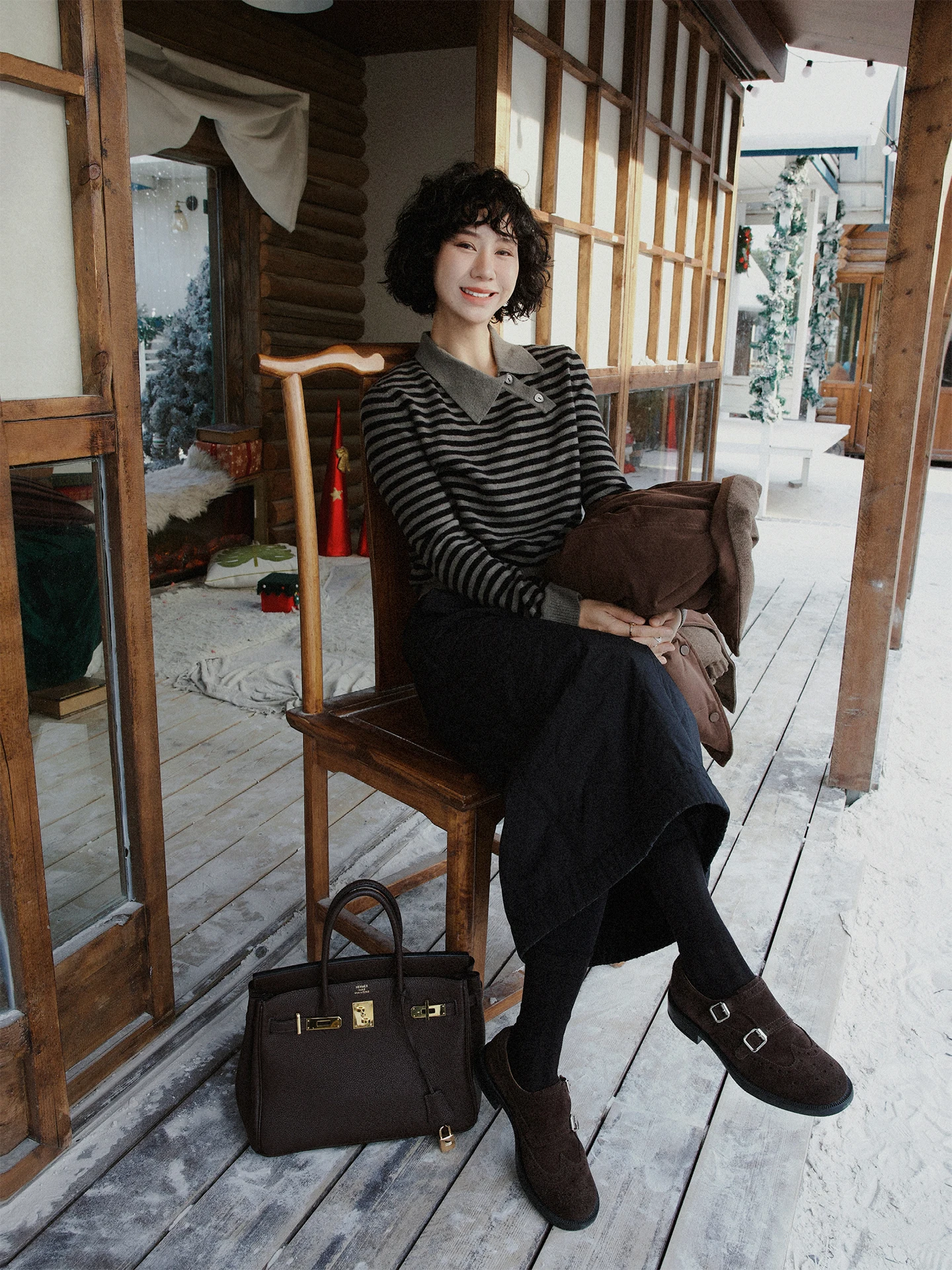 

TT Winter 00 Wool Base irt ort Stripe Sweater for Small Figures 2026 Autumn Winter Straight Tube Long Sve Po...