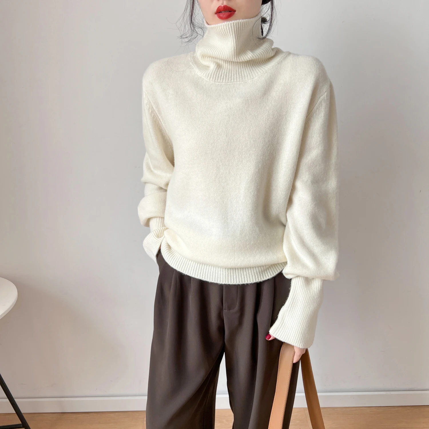 Women Cashmere Sweater Jumper Female Pullover Long Sleeve Casual Turtleneck Autumn Winter Cashmere Sweater