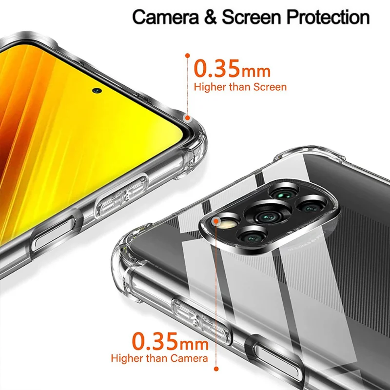 Soft Clear Case for Poco X3 Pro Phone Cases Pocophone X3 Pro Xiaomi Poco X3 NFC Shockproof Silicone Cover Poco X 3 Pro Case