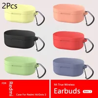 2pcs Silicone Earphone Case For Redmi AirDots 2 Earbuds Protective Sleeve Shell For Xiaomi Mi True Wireless Earbuds Basic 2 Cove