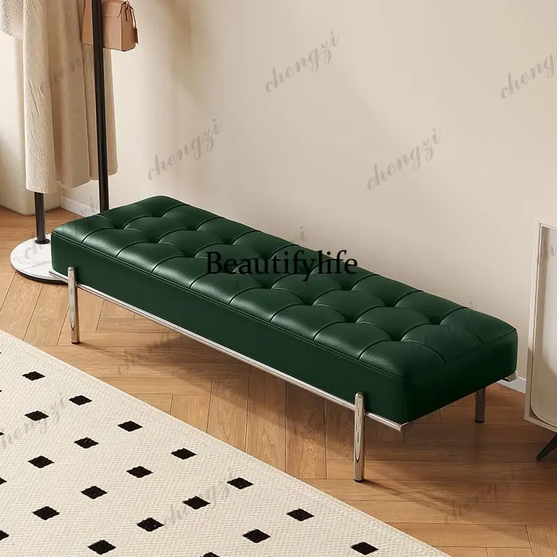 A73Modern Bedroom Stool Rectangular Bench Pouf Ottoman European Stool Footrest Living Room Sofa Taburete Plegable Home Furniture