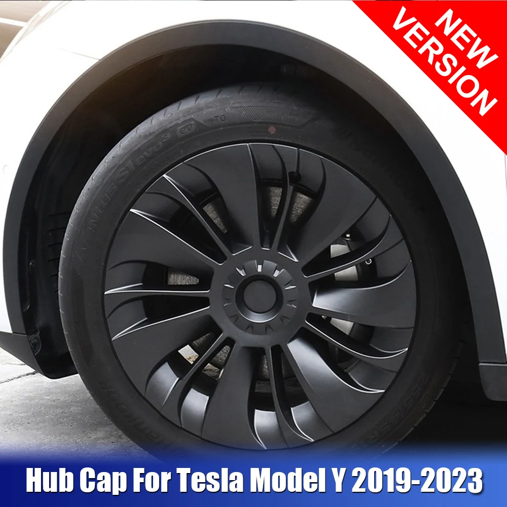 

For Tesla Model Y 2019-2023 4Pcs 19 Inch Automobile Hubcap Hub Cap Car Accessories Replacement Wheel Cap Kit Full Cover