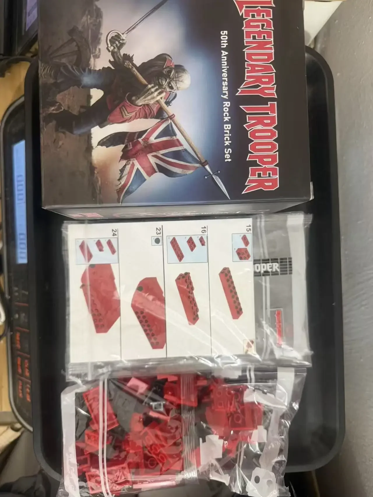 Iron Maiden The Trooper Guitar Building Block Display Ornament, 50th Anniversary Brick Model with Stand, Collectible - view 6