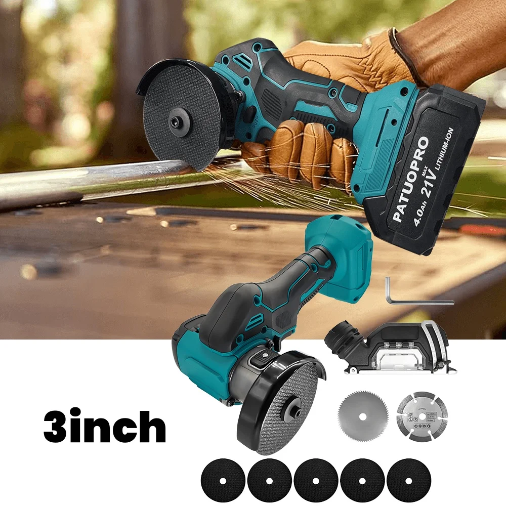 3inch Cordless Circular Saw Electric Cutting Tool With Blades Mini Angle Grinder Power Tools For Makita 18v Battery