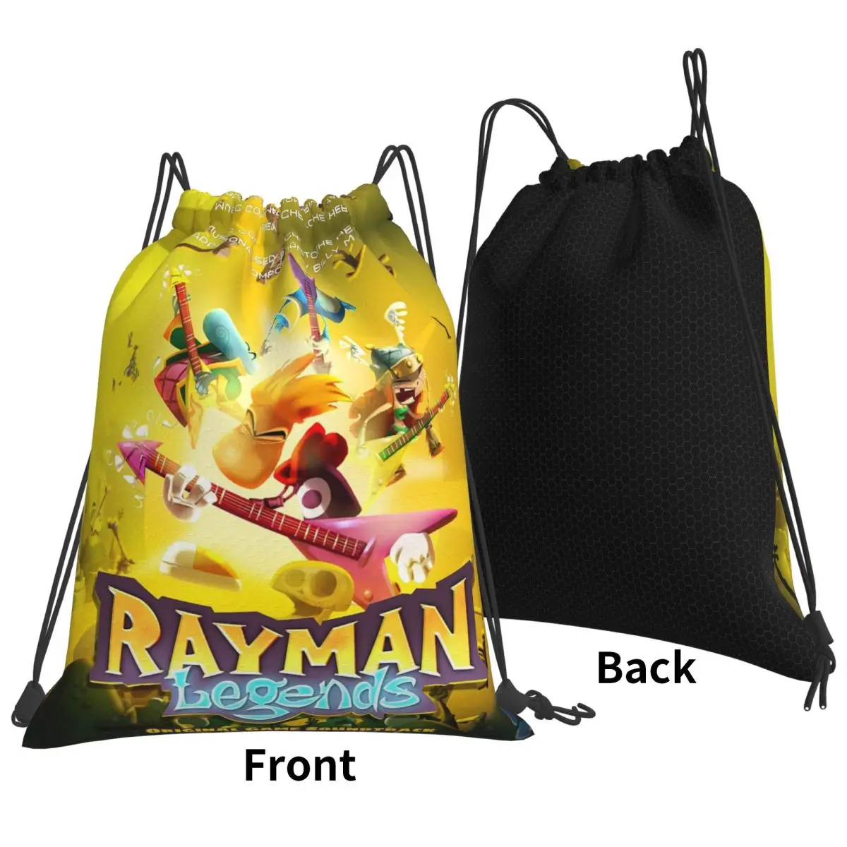 Cartoon Games Rayman Legends Backpacks Multi-function Drawstring Bags Sports Bag Book Bags for Travel Students