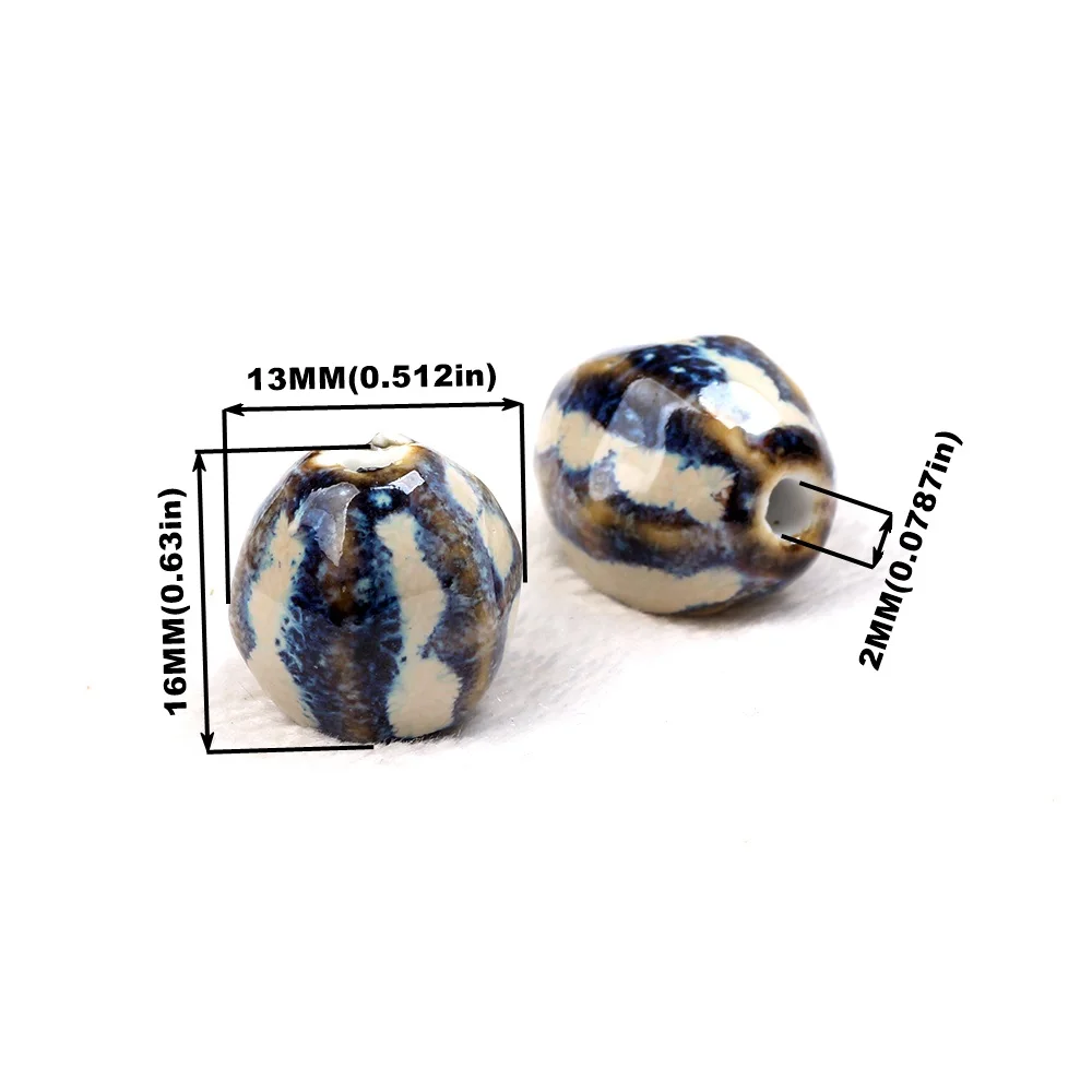 4Pcs/Bag 16MM Ceramic Beads Melon Shaped Beads DIY Handmade Bead Material Bracelet Necklace Jewelry Loose Bead Accessories