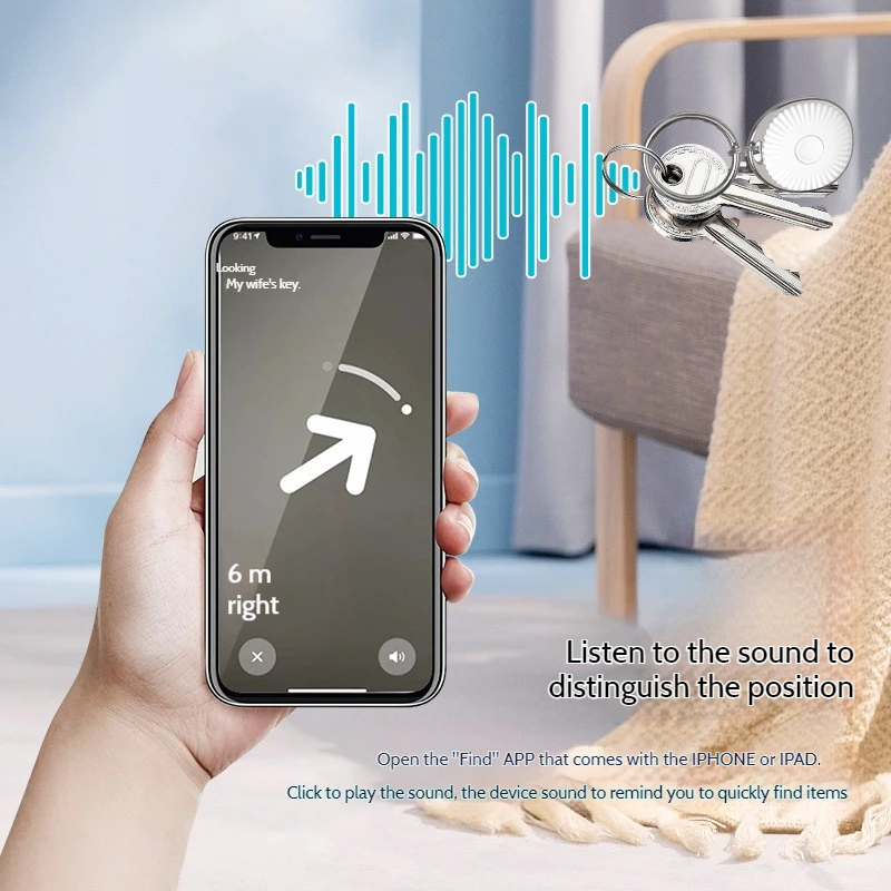 Mini smart tracker works with apple Find My Anti-Lost Device airtag replacement Global positioner pets kids key wallet tracking