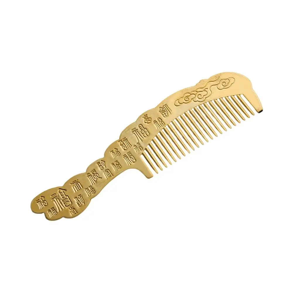 Vintage Colorfast Peacock Copper Comb Anti-static Handmade Gift Pure Brass Comb Hair Comb Home Dressing Table Decoration