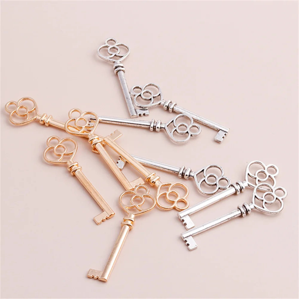 Leslie 5 Stück 60mm Legierungs-Metall-Schlüsselanhänger für Ohrringe, Halsketten, Handgemachtes DIY-Schmuckzubehör – Detail 5