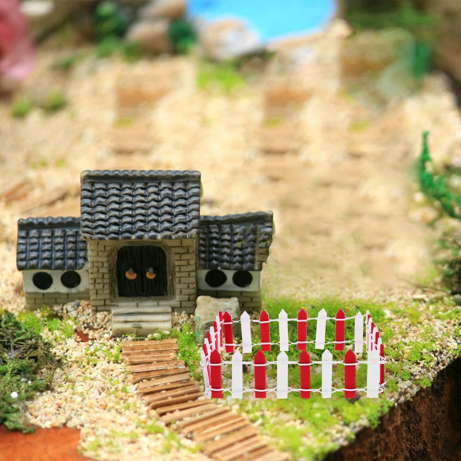 

10 Pcs Mini Fence Toy Miniature Model Fences Decorative Garden Mini Wood Picket Fence for Dollhouse Micro Landscaping Simulated