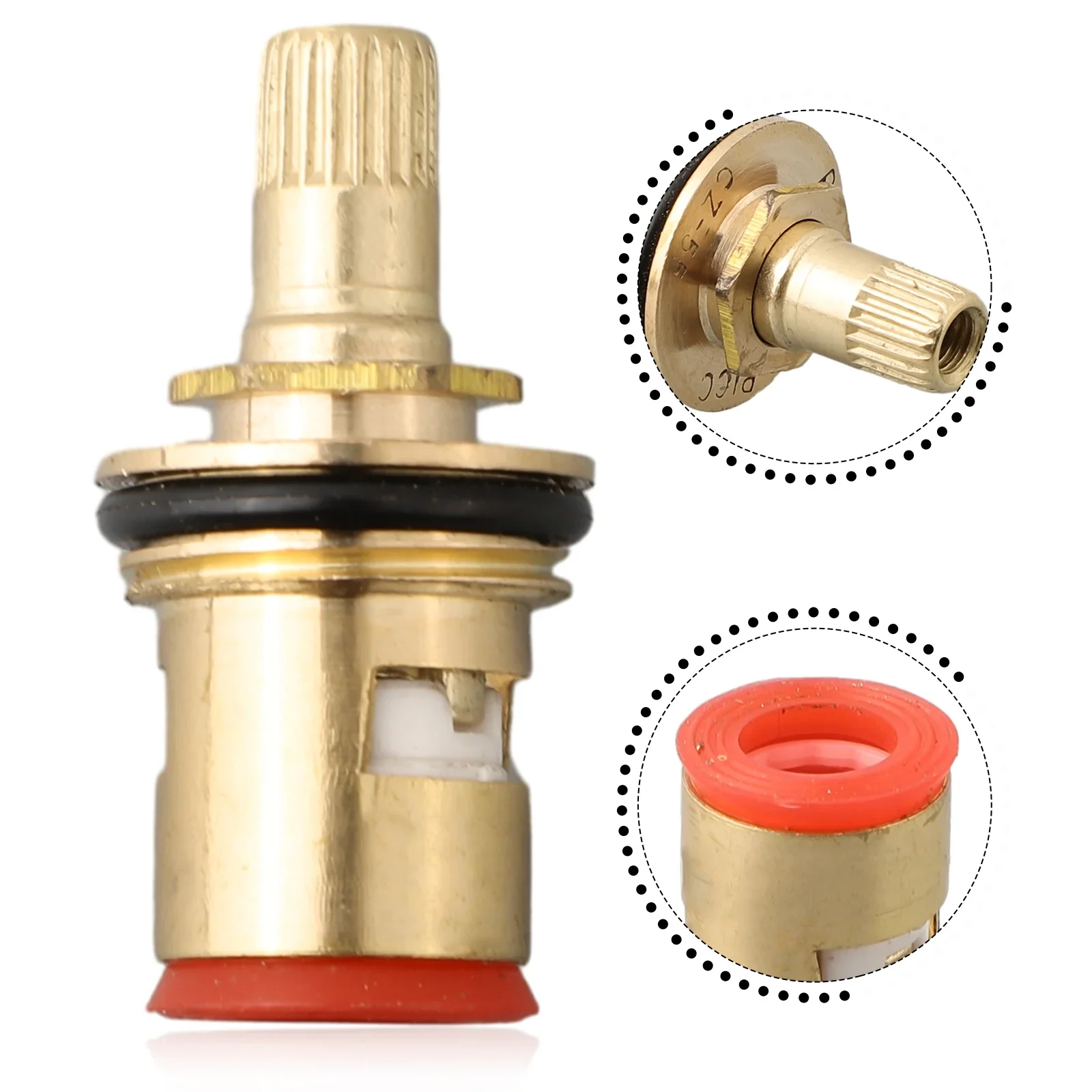 

Practical Useful Faucet Cartridge Valve Bathroom Ceramic Copper Core Disc Tap Cartridge With Rubber O Ring 20 T