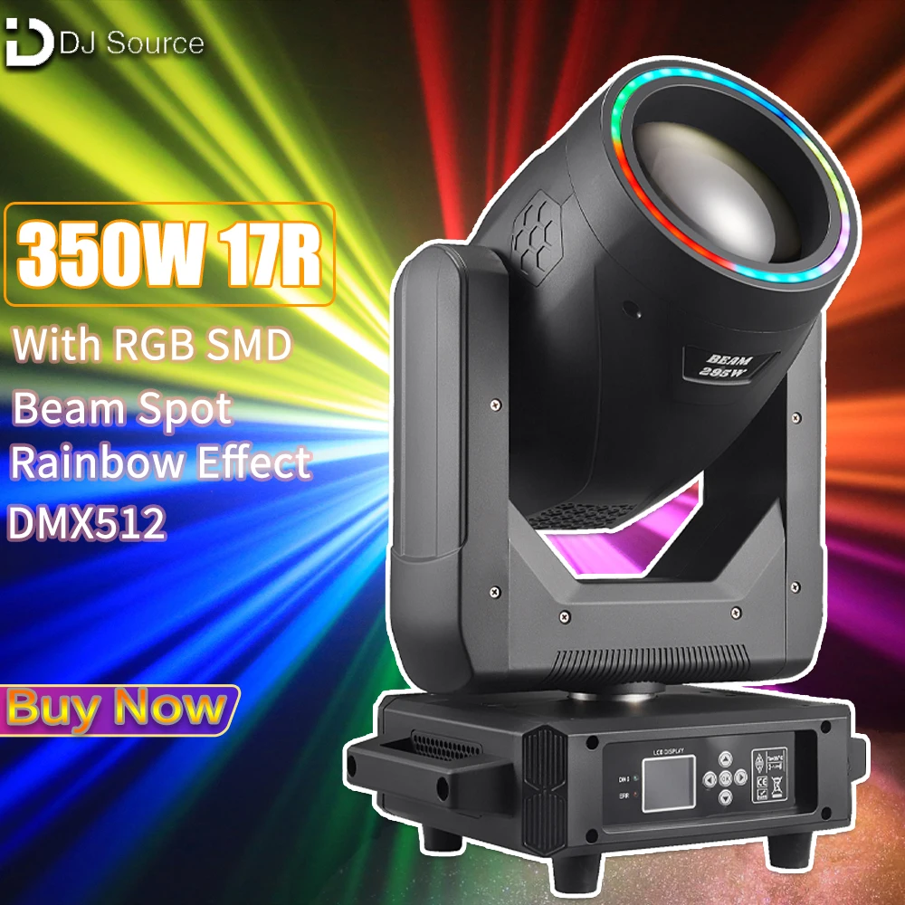 New 17R 350W Beam Moving Head Lighting Satge Lights With SMD Gobo Prism DMX Control For DJ Disco Performance Wedding Nightclub