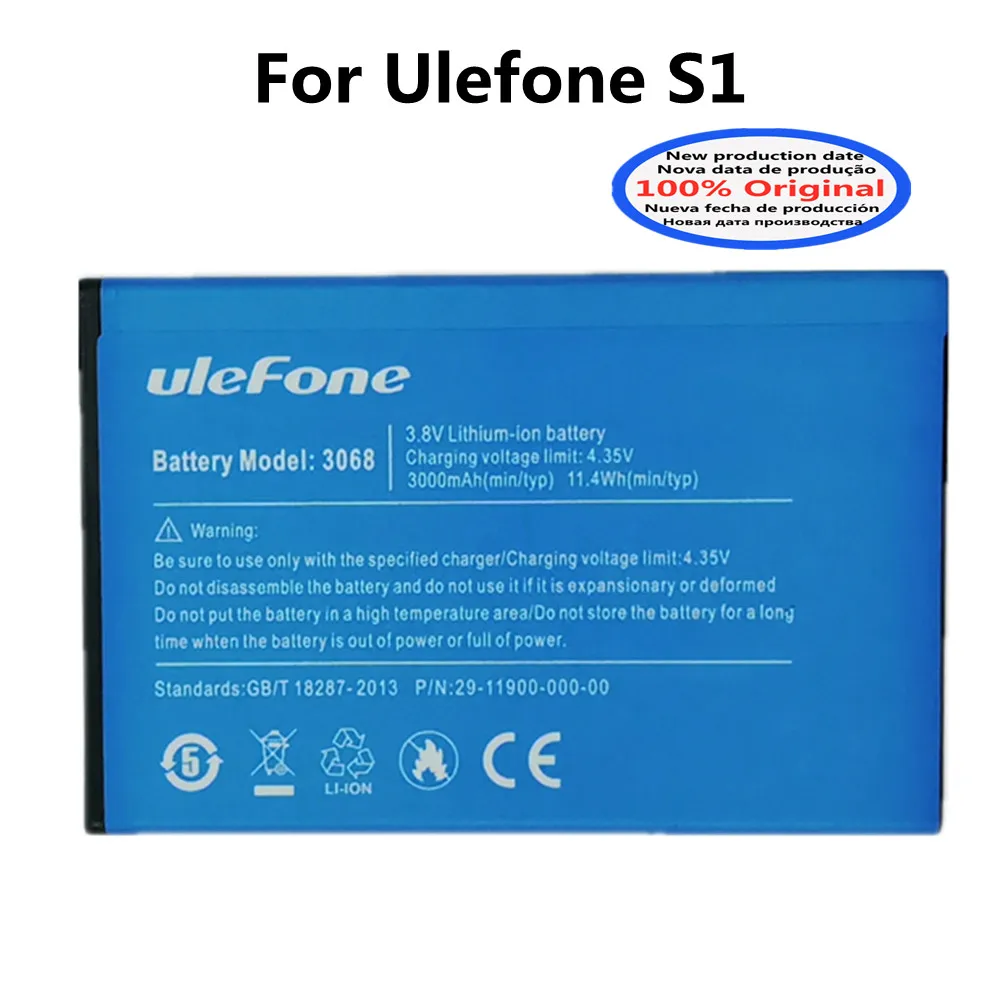 

New 100% Original Replacement Battery For Ulefone S1 S 1 3000mAh Phone Battery Bateria In Stock Fast Shipping