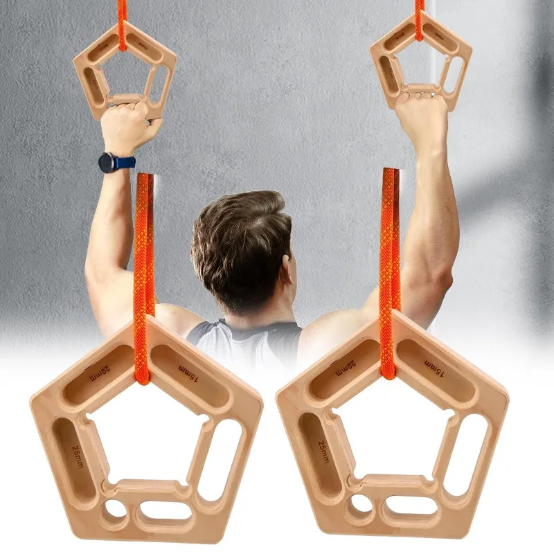 Wooden Pull-Up Bar Climbing Finger Strength Training Board Hanging Board Outdoor Climbing Tool Forearm Strength Trainer