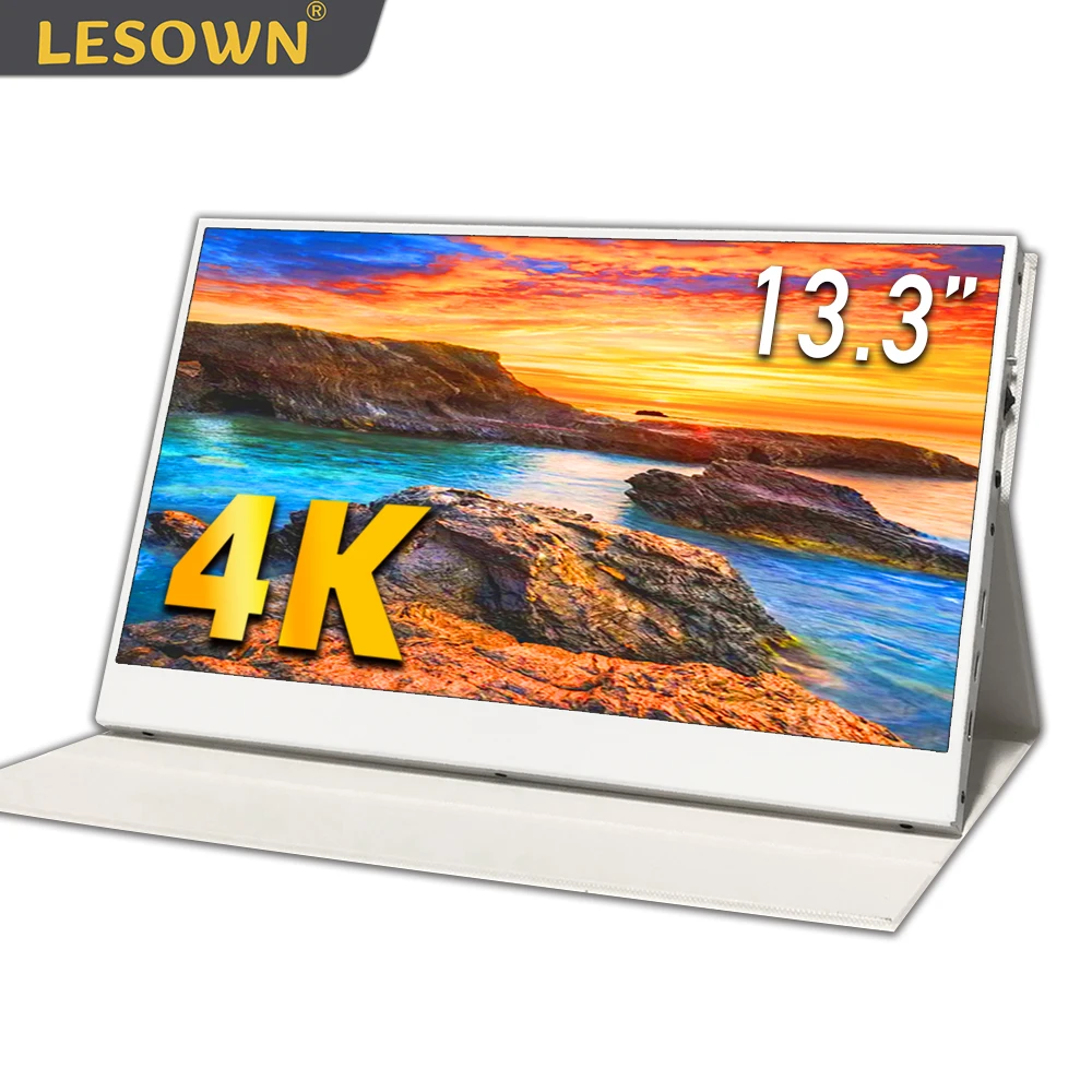 LESOWN 13.3 inch Portable Travel Monitor 3840x2160 IPS USB C HDMI 1080p Touchscreen Laptop Display External Screen for PC Switch