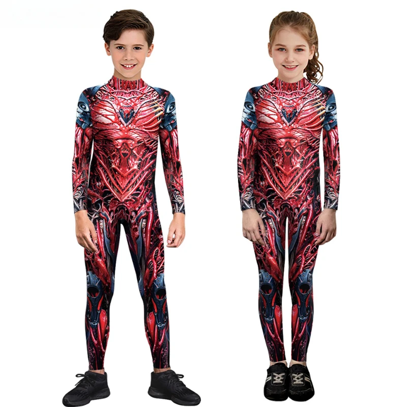 

2025 Kids Halloween Bodysuit Euro American Digital Print Jumpsuit, Children's Carnival Romper Costume Cartoon Print ​Non Toxic