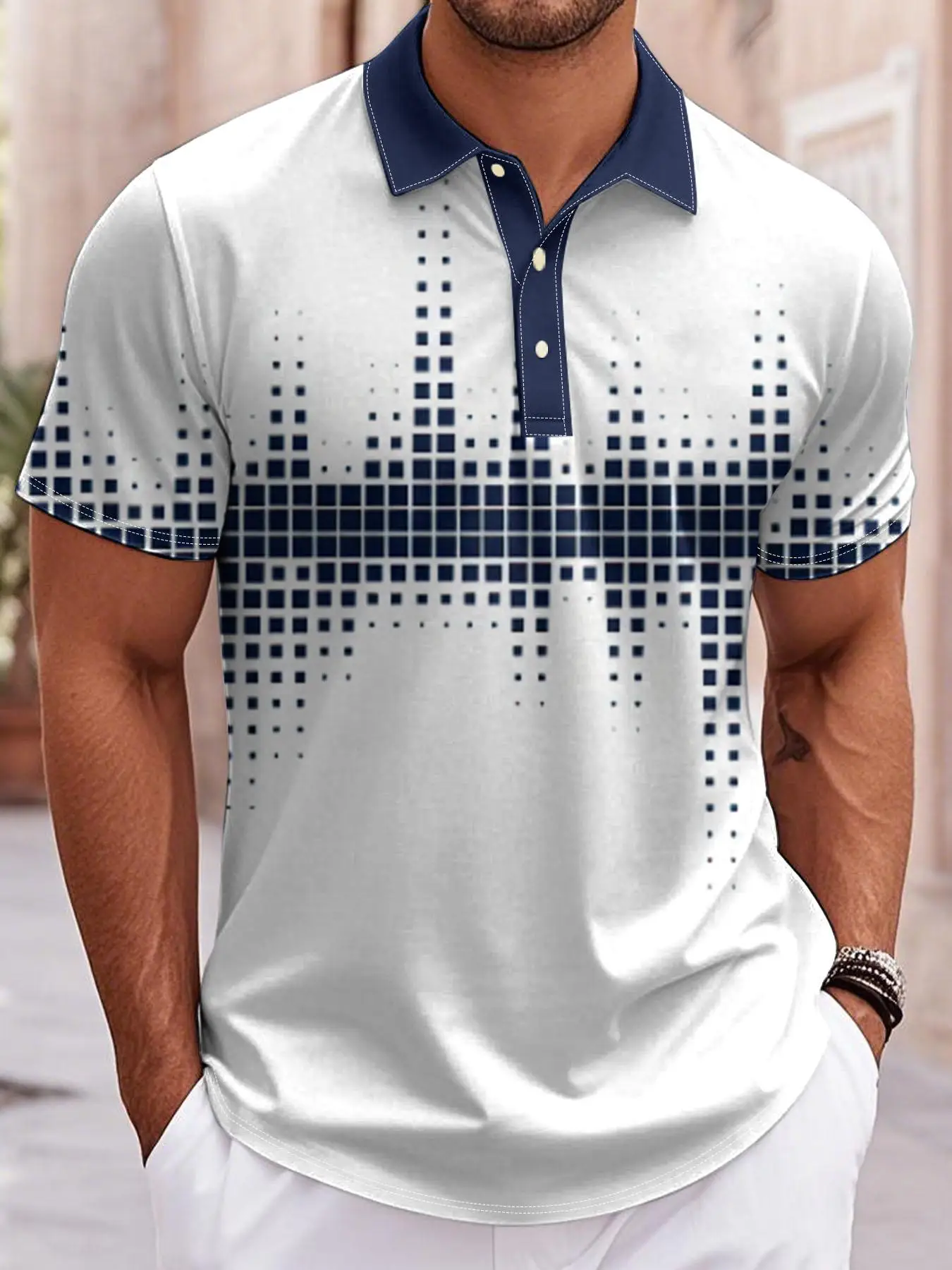 Men's Golf Polo Short Sleeve Polo Shirt Outdoor Business Casual Daily Streetwear Summer Print Micro-elastic Polyester Clothing