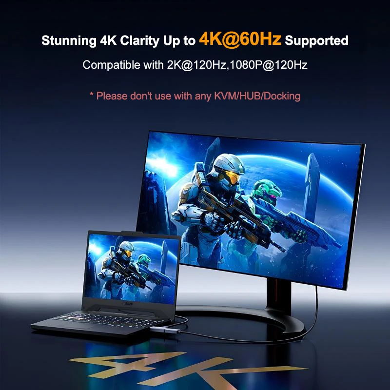 HDMI to DisplayPort Adapter 4K 60Hz,1080P 120Hz Uni-Directional HDMI Male to DP Female Converter for Laptop,AMD,NVIDIA,PS5,Xbox