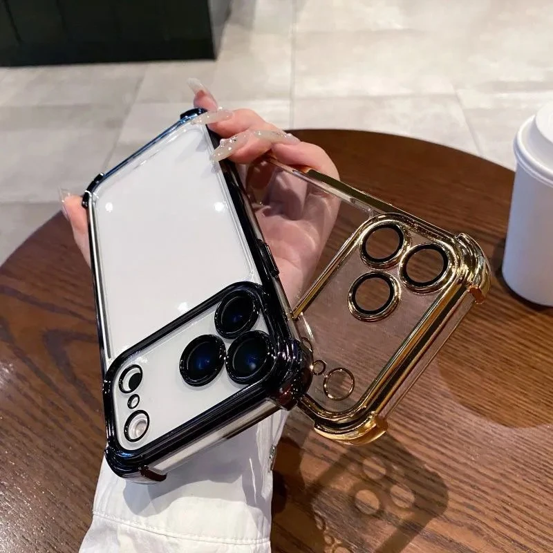 Funda de teléfono chapada para Samsung S26 S25 S24 S23 S22 S21 S20 FE Note20 Edge Plus Ultra 4G 5G Airbag anticaída