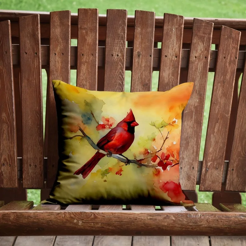 هدية عيد الميلاد وسادة رمي الكاردينال قابلة للغسل في الغسالة وسادة زخرفية داخلية وخارجية لفناء سرير الأريكة